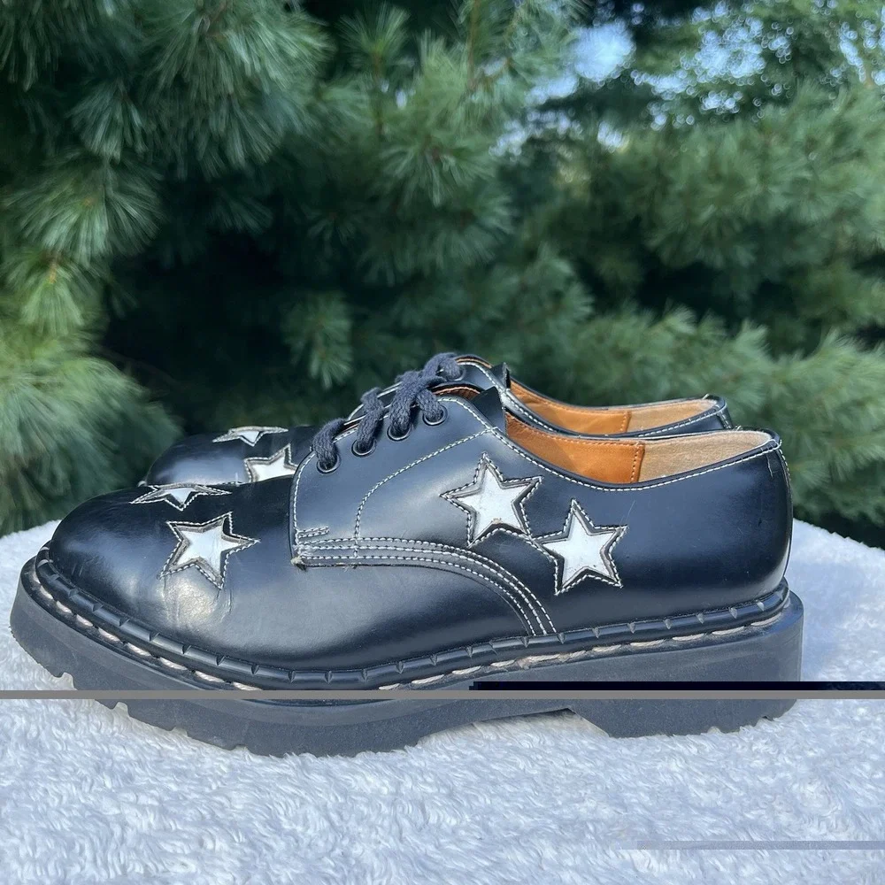 Vintage 90s Tredair Star Derby Shoe Mens US 8 | UK 7 Black White Leather England